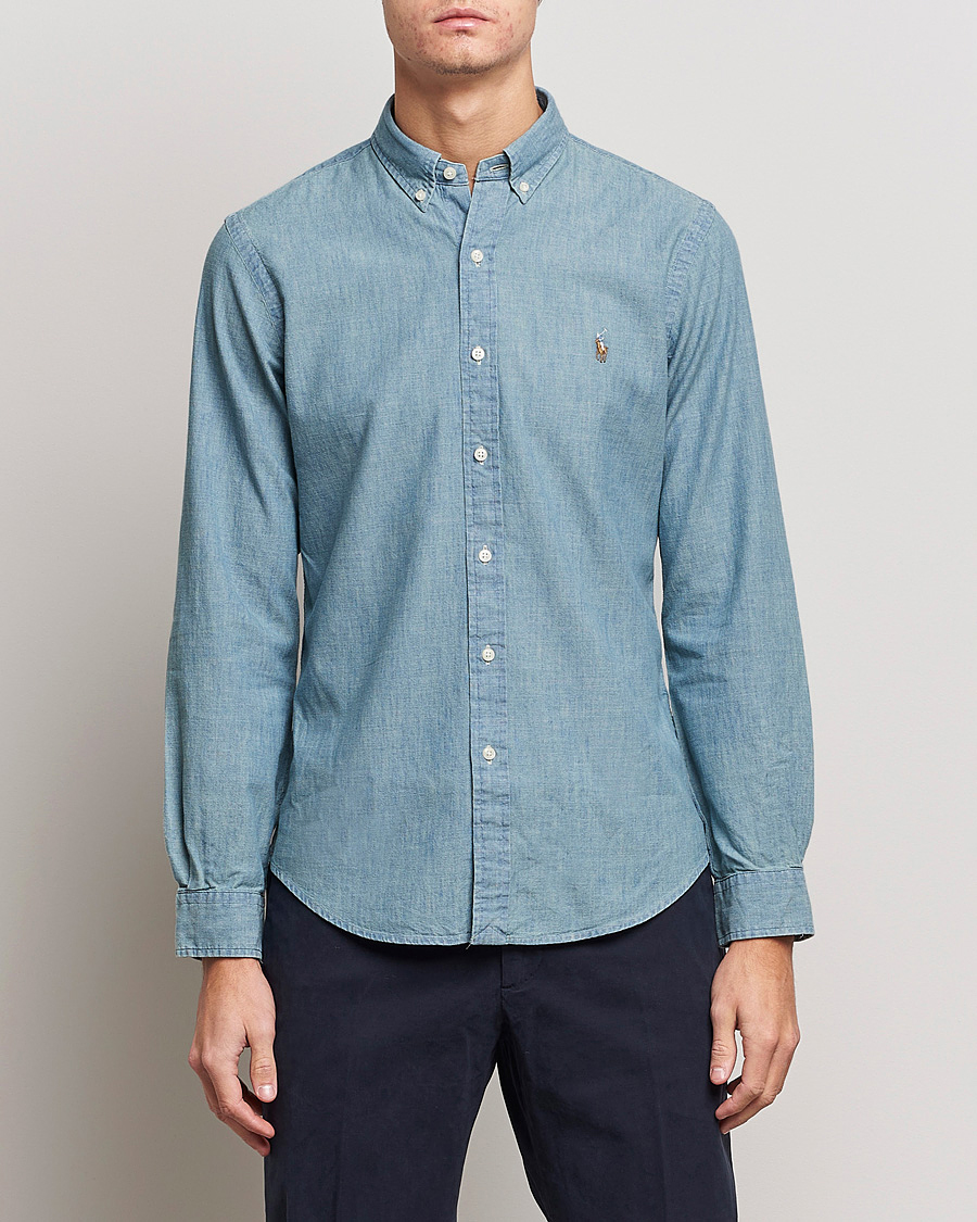 Herre | Gaver | Polo Ralph Lauren | Slim Fit Chambray Shirt Washed