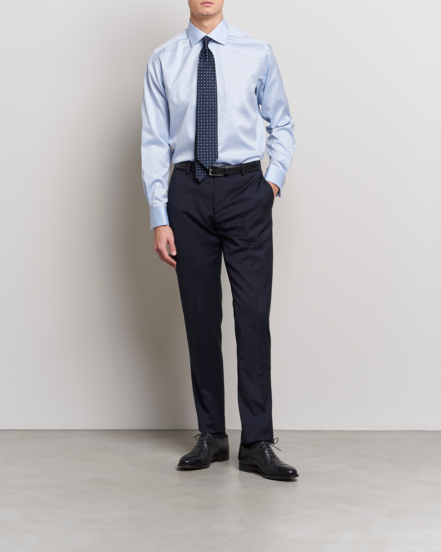 Herre | Klær | Eton | Contemporary Fit Shirt Double Cuff Blue