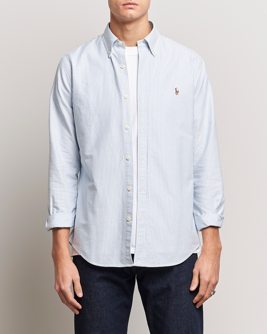 Herre | Oxfordskjorter | Polo Ralph Lauren | Custom Fit Oxford Shirt Stripes Blue