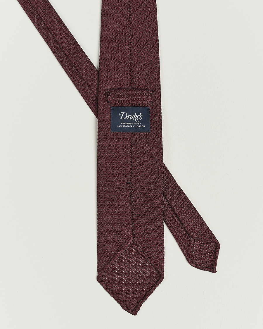 Herre | Assesoarer | Drake's | Silk Grenadine Handrolled 8 cm Tie Wine Red