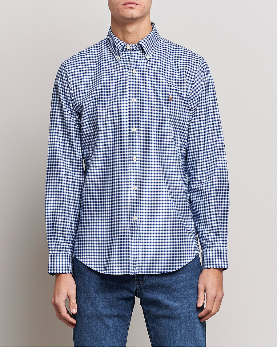 Herre | Oxfordskjorter | Polo Ralph Lauren | Custom Fit Oxford Gingham Shirt Blue/White