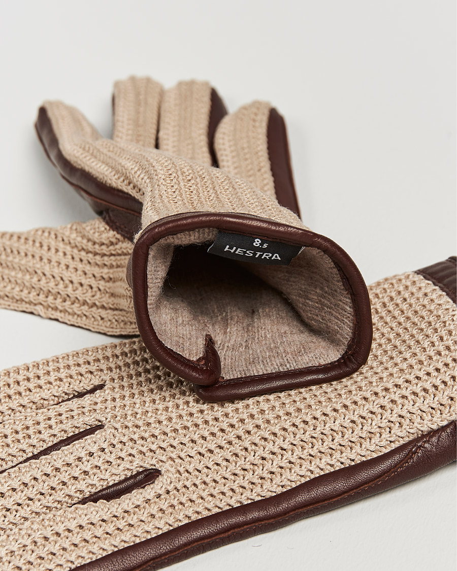 Herre | Hansker | Hestra | Adam Crochet Wool Lined Glove Chestnut/Beige