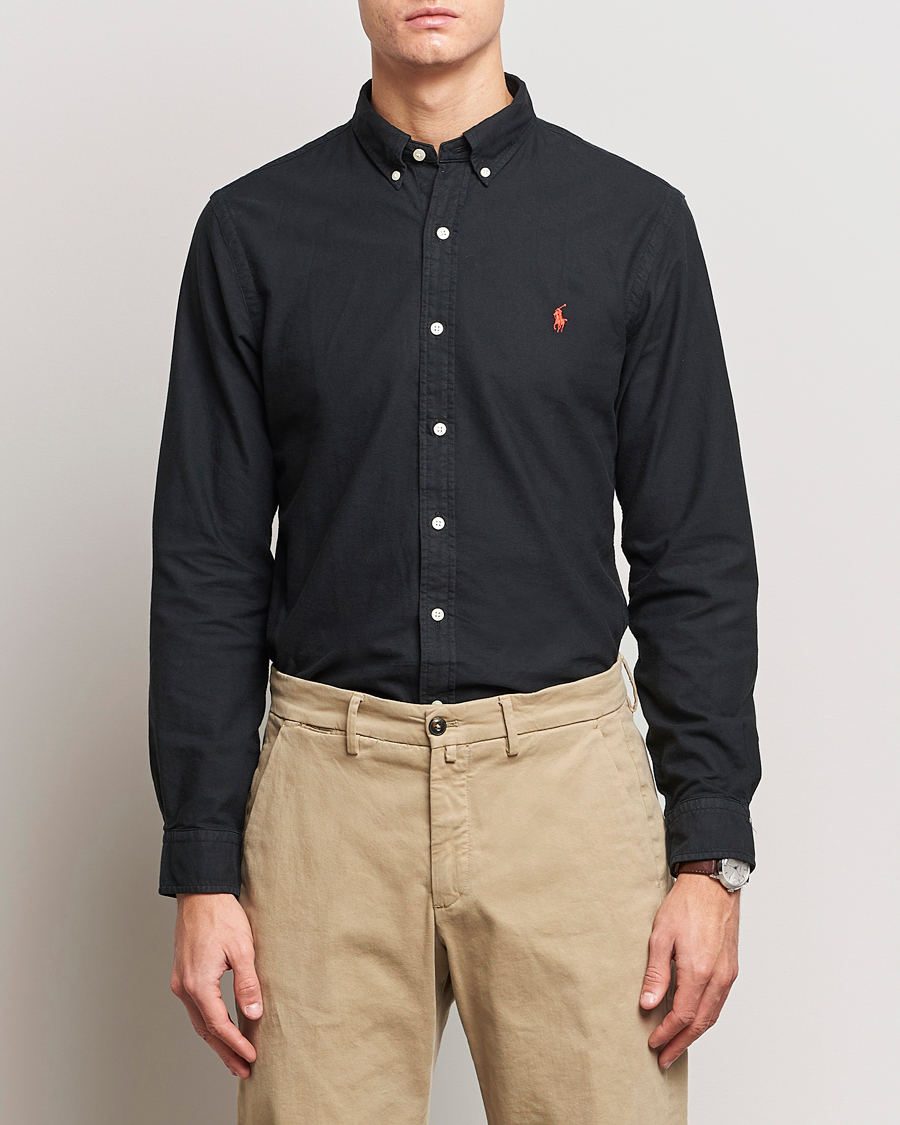 Herre | Oxfordskjorter | Polo Ralph Lauren | Slim Fit Garment Dyed Oxford Shirt Polo Black