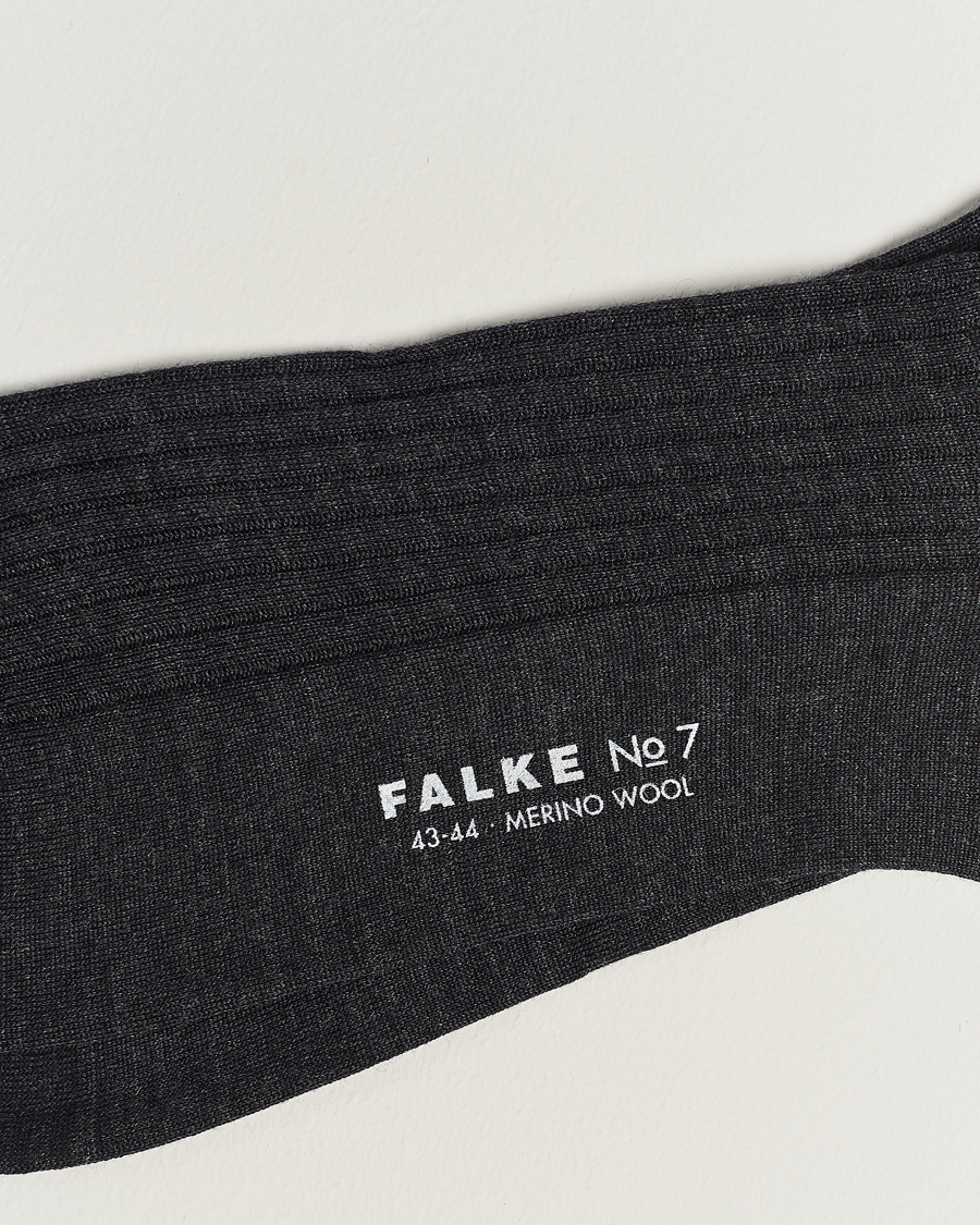 Herre |  |  | Falke No. 7 Finest Merino Ribbed Socks Anthracite Melange