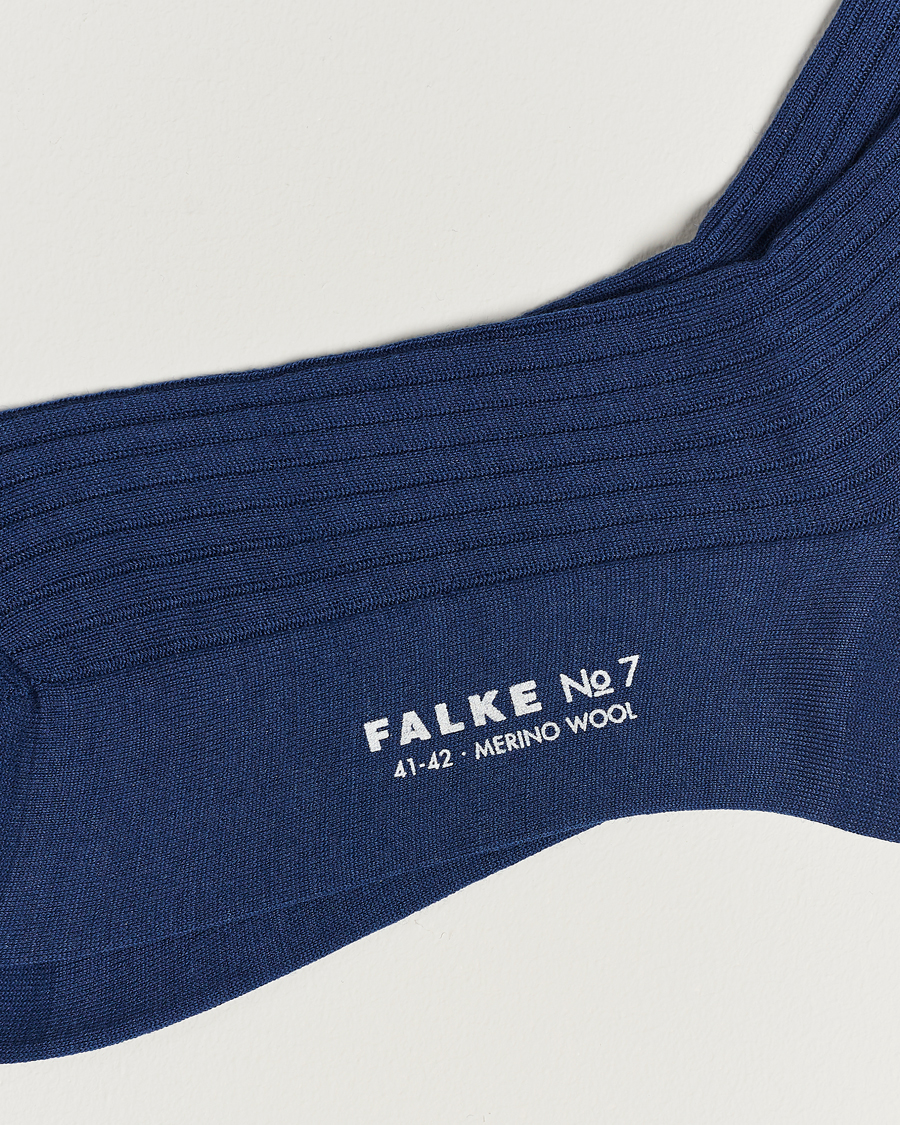 Herre |  |  | Falke No. 7 Finest Merino Ribbed Socks Royal Blue