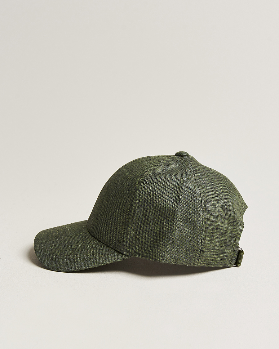 Herre | Caps | Varsity Headwear | Linen Baseball Cap French Olive