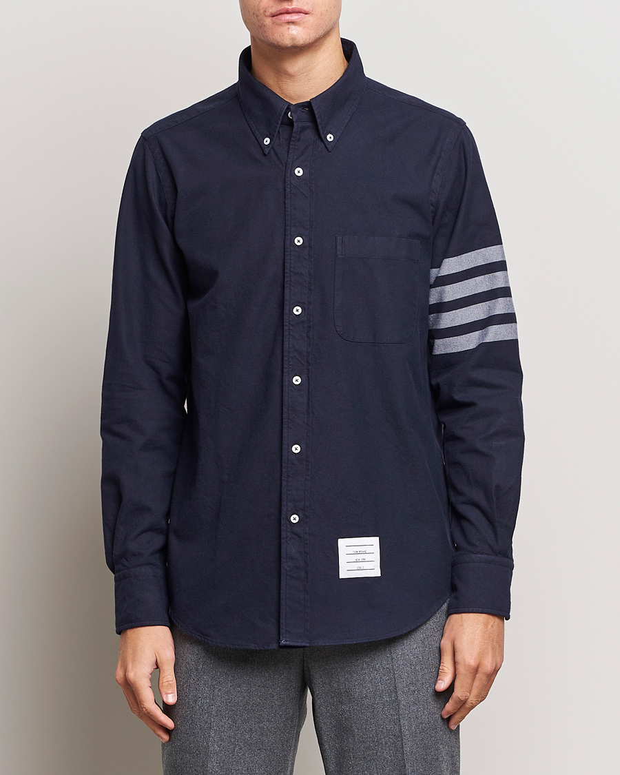 Herre | Flanellskjorter | Thom Browne | 4 Bar Flannel Shirt Navy