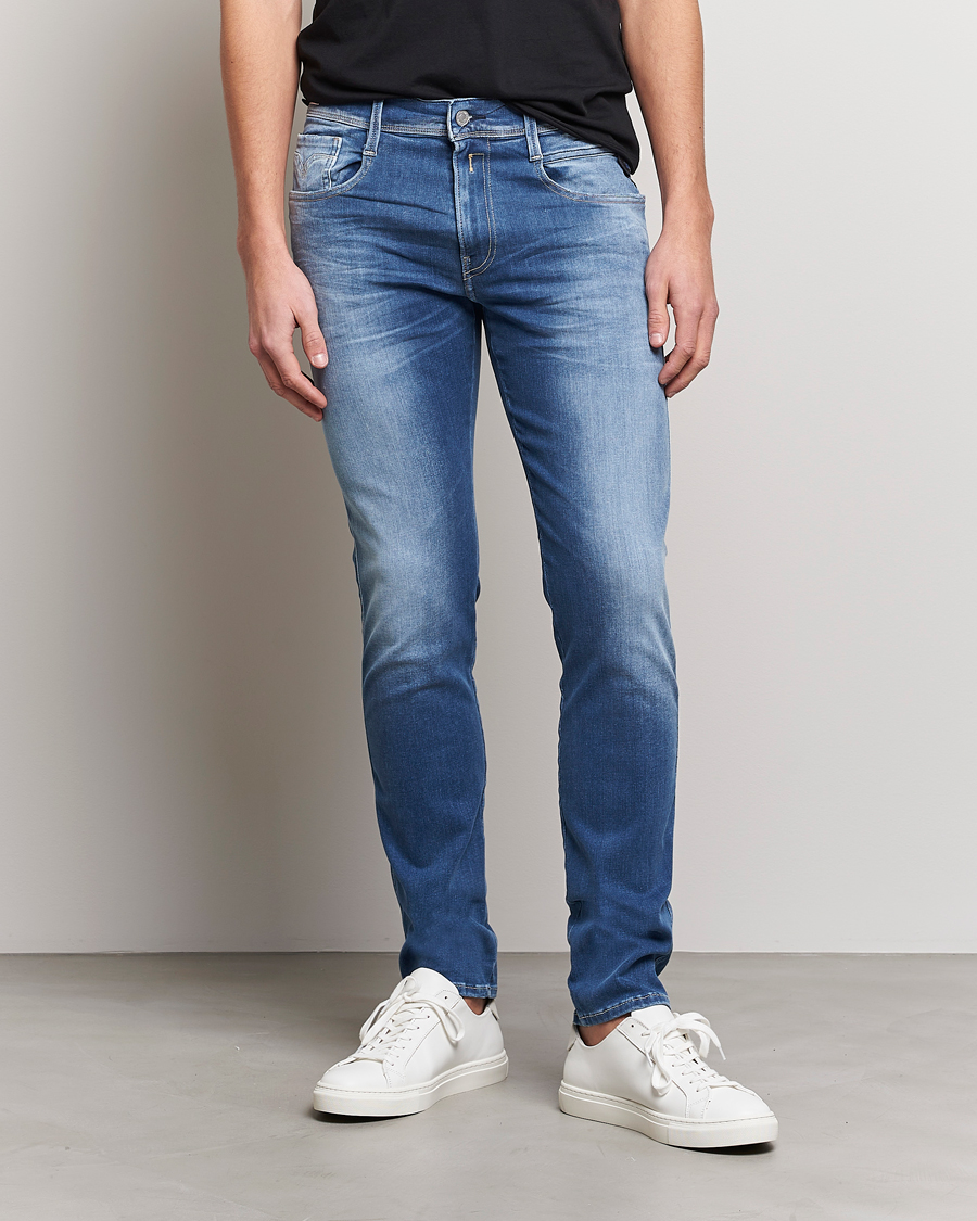 Herre | Slim fit | Replay | Anbass Hyperflex Re Used X-Lite Jeans Light Blue