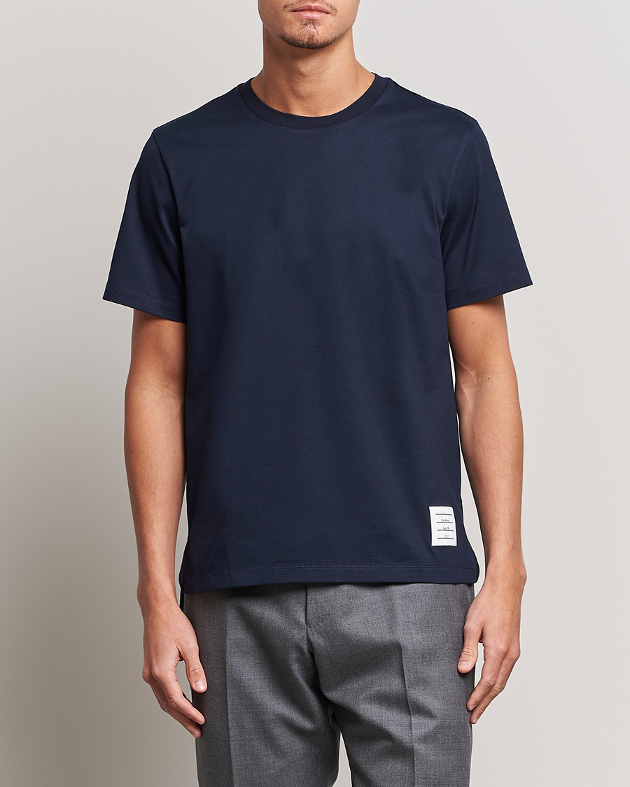 Herre | Klær | Thom Browne | Relaxed Fit Short Sleeve T-Shirt Navy
