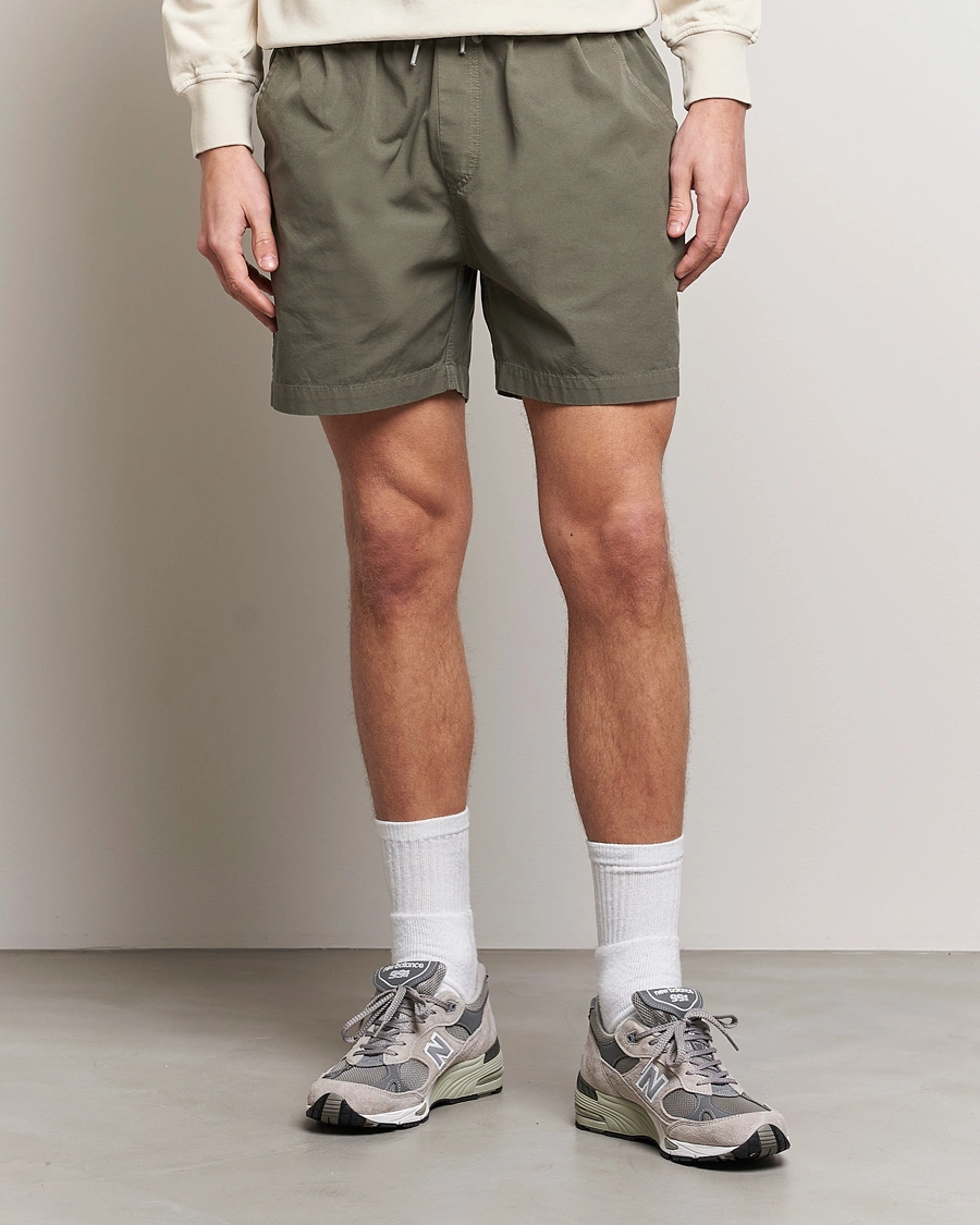 Herre | Colorful Standard | Colorful Standard | Classic Organic Twill Drawstring Shorts Dusty Olive