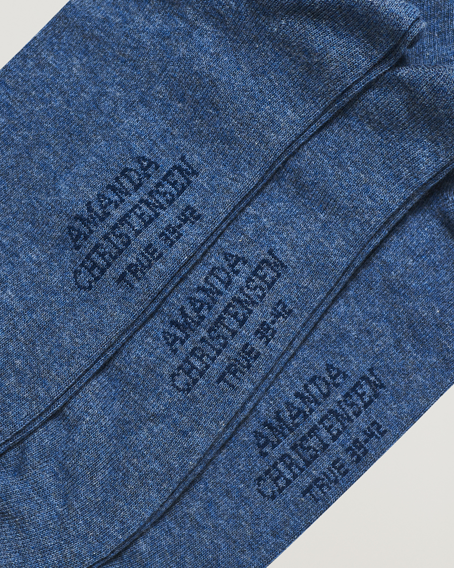 Herre |  |  | Amanda Christensen 3-Pack True Cotton Socks Denim Blue