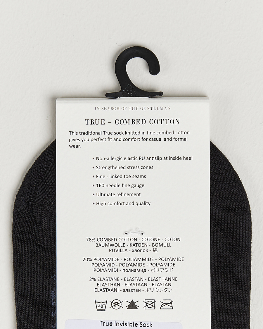 Herre |  | Amanda Christensen | 3-Pack True Cotton Invisible Socks Black