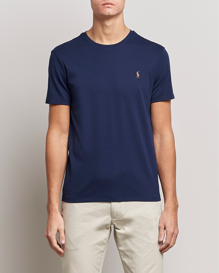 Herre | Klær | Polo Ralph Lauren | Luxury Pima Cotton Crew Neck T-Shirt Refined Navy