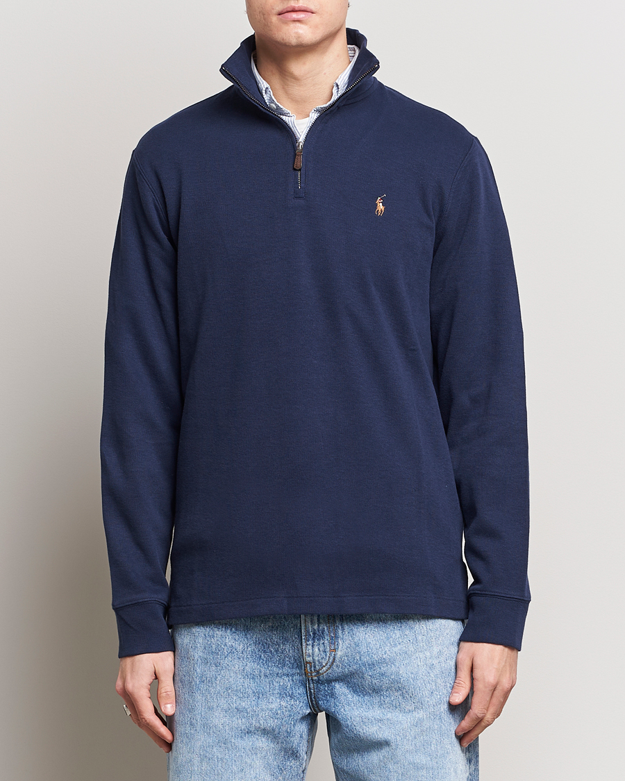 Herre | Klær | Polo Ralph Lauren | Double Knit Jaquard Half Zip Sweater Cruise Navy