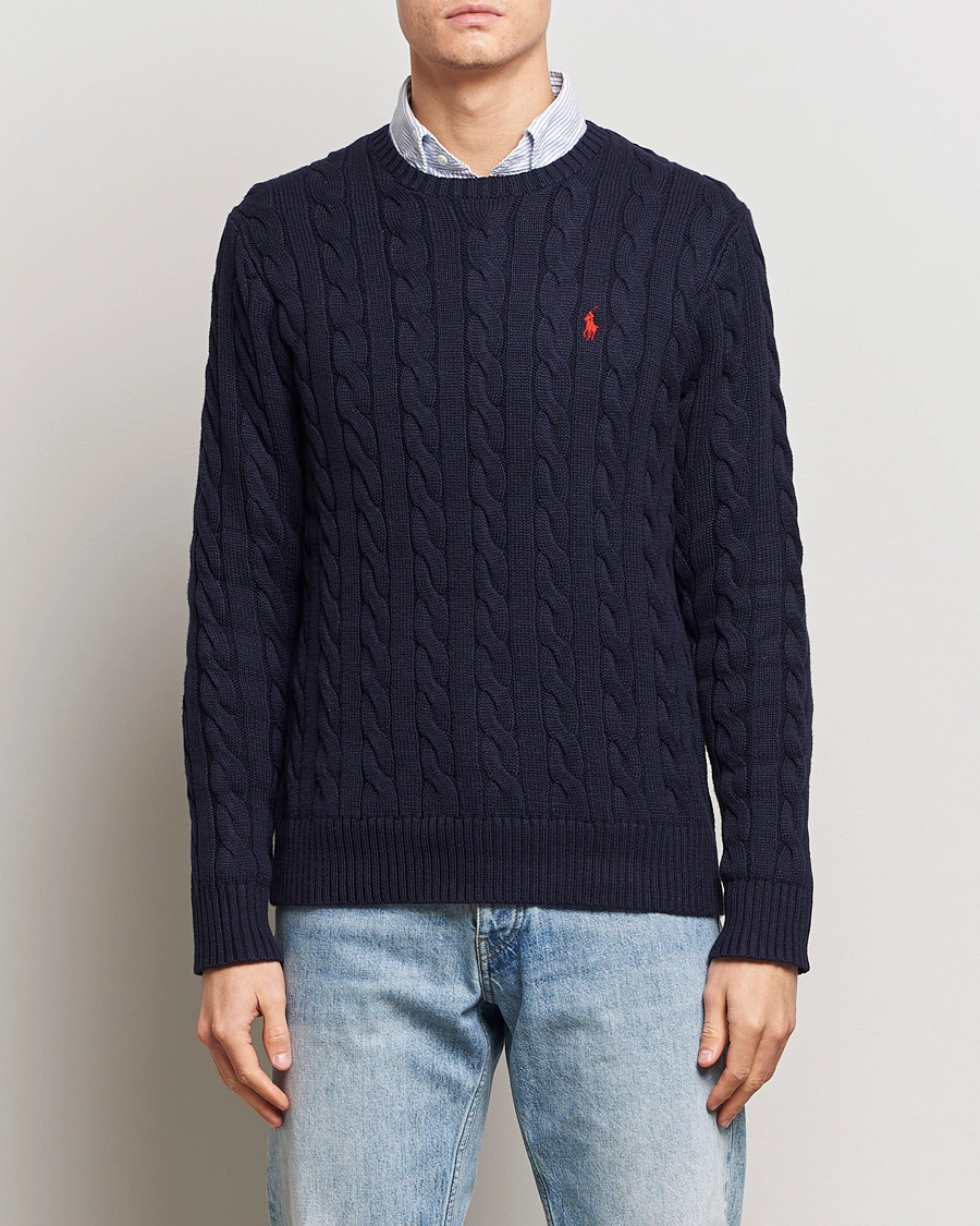 Herre | Only Polo | Polo Ralph Lauren | Cotton Cable Pullover Hunter Navy