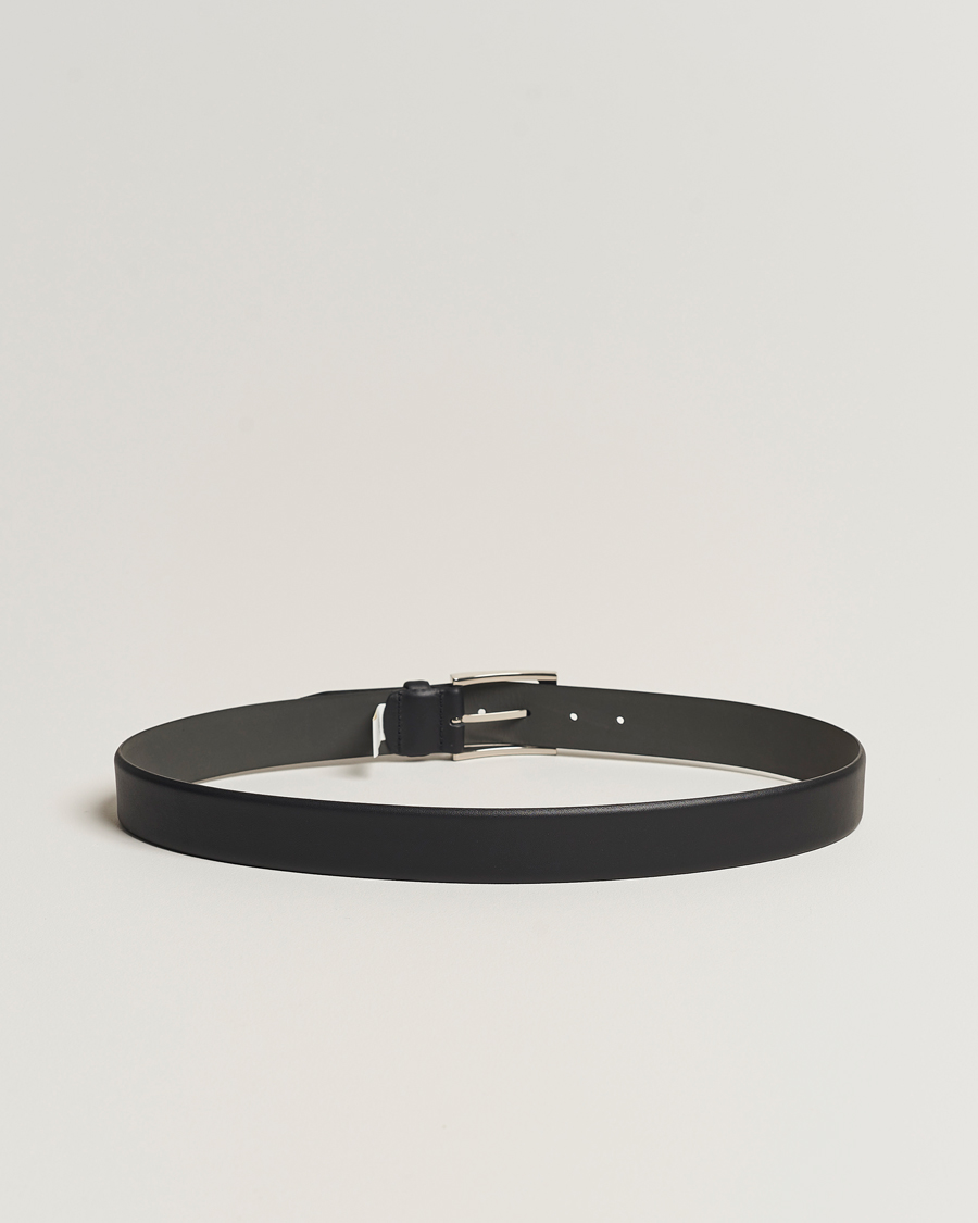 Herre | BOSS | BOSS BLACK | Barnabie Leather Belt 3,5 cm Black