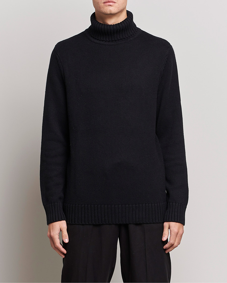 Herre | Pologensere | A Day's March | Forres Cotton/Cashmere Rollneck Black