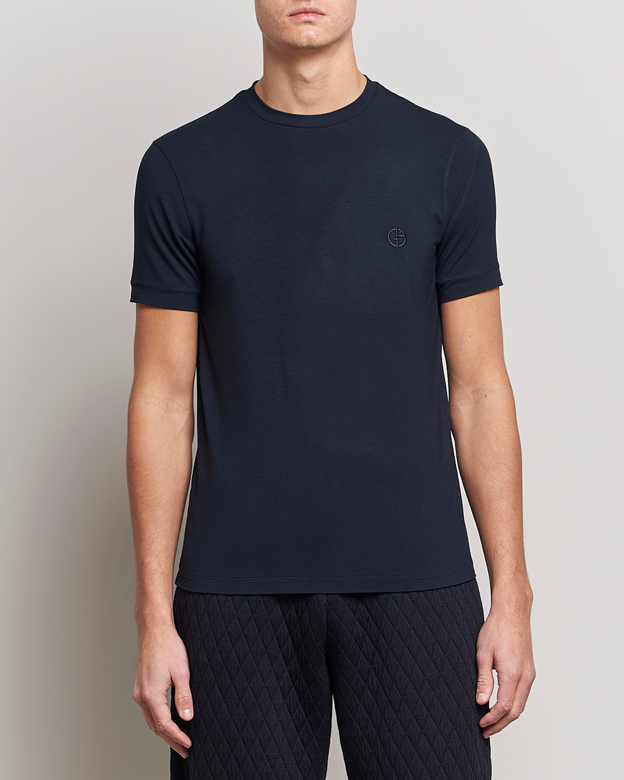 Herre | Klær | Giorgio Armani | Embroidered Logo T-Shirt Navy