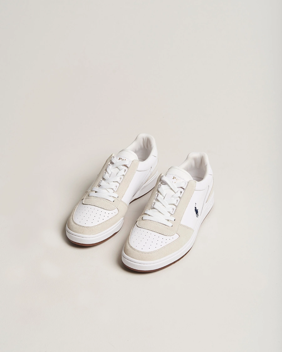 Herre | Preppy Authentic | Polo Ralph Lauren | CRT Leather/Suede Sneaker White/Beige