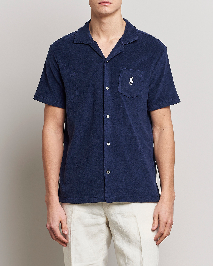 Herr | Skjortor | Polo Ralph Lauren | Cotton Terry Short Sleeve Shirt Newport Navy