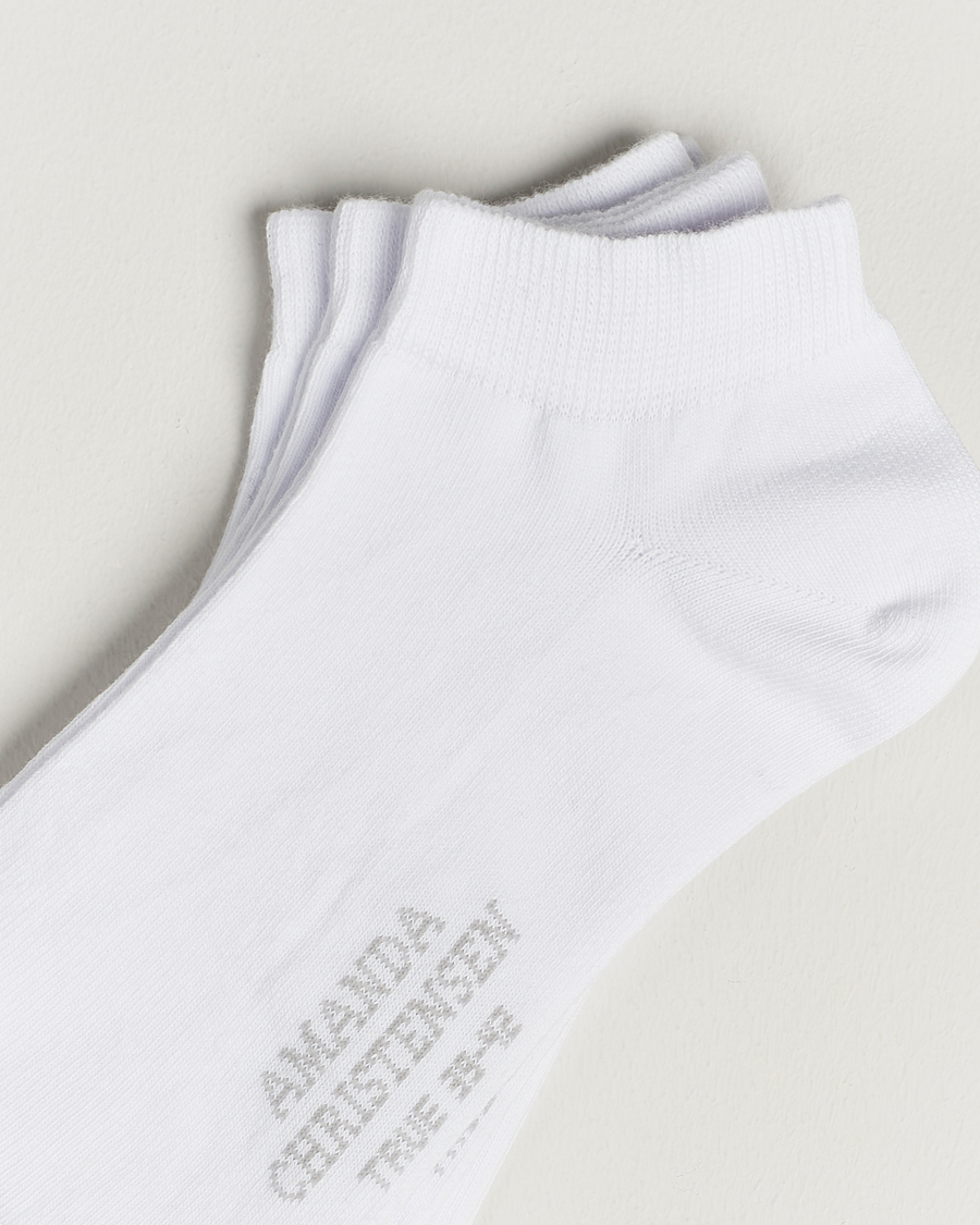 Herre | Amanda Christensen | Amanda Christensen | 3-Pack True Cotton Sneaker Socks White