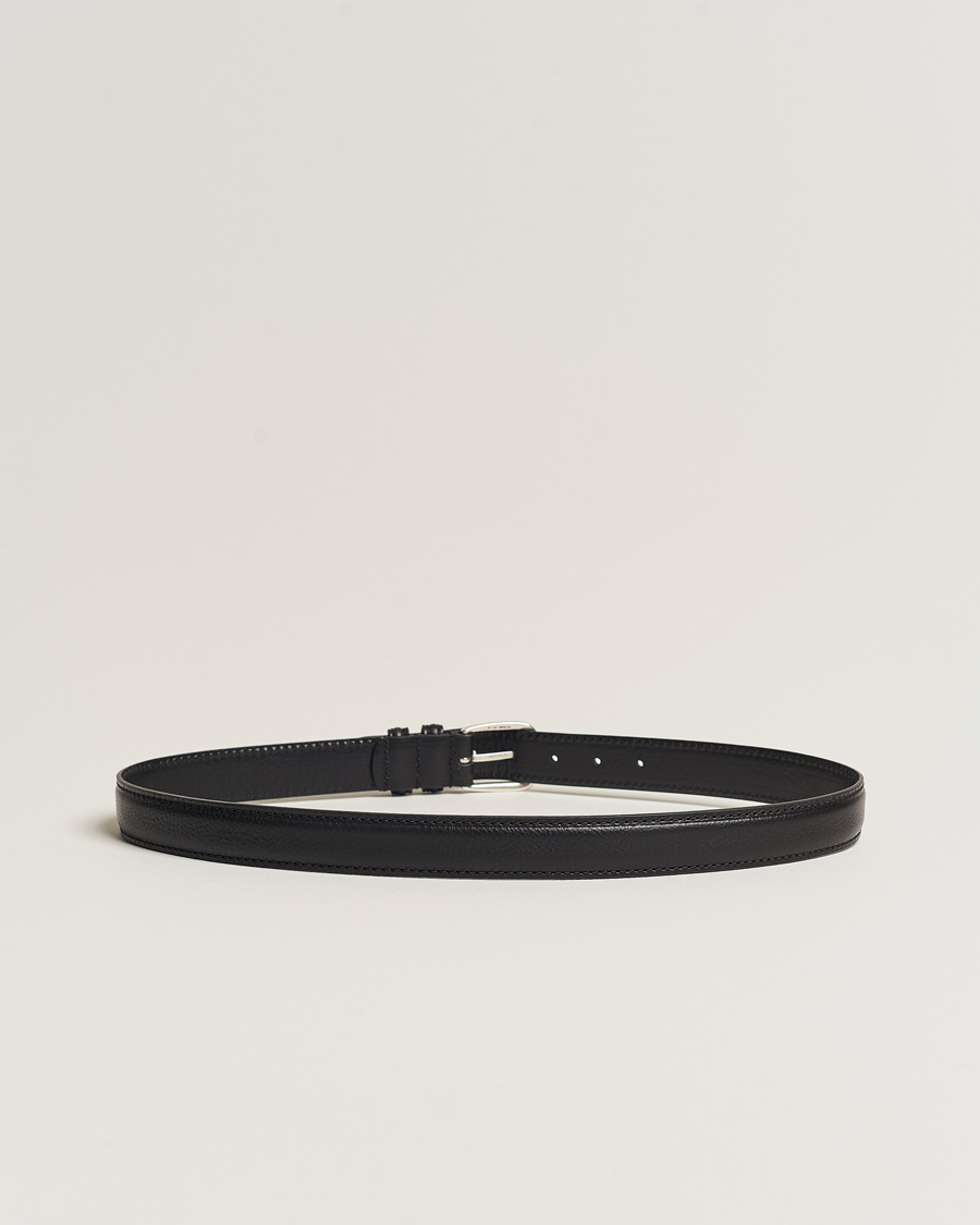 Herre |  | Anderson\'s | Grained Leather Belt 3 cm Black