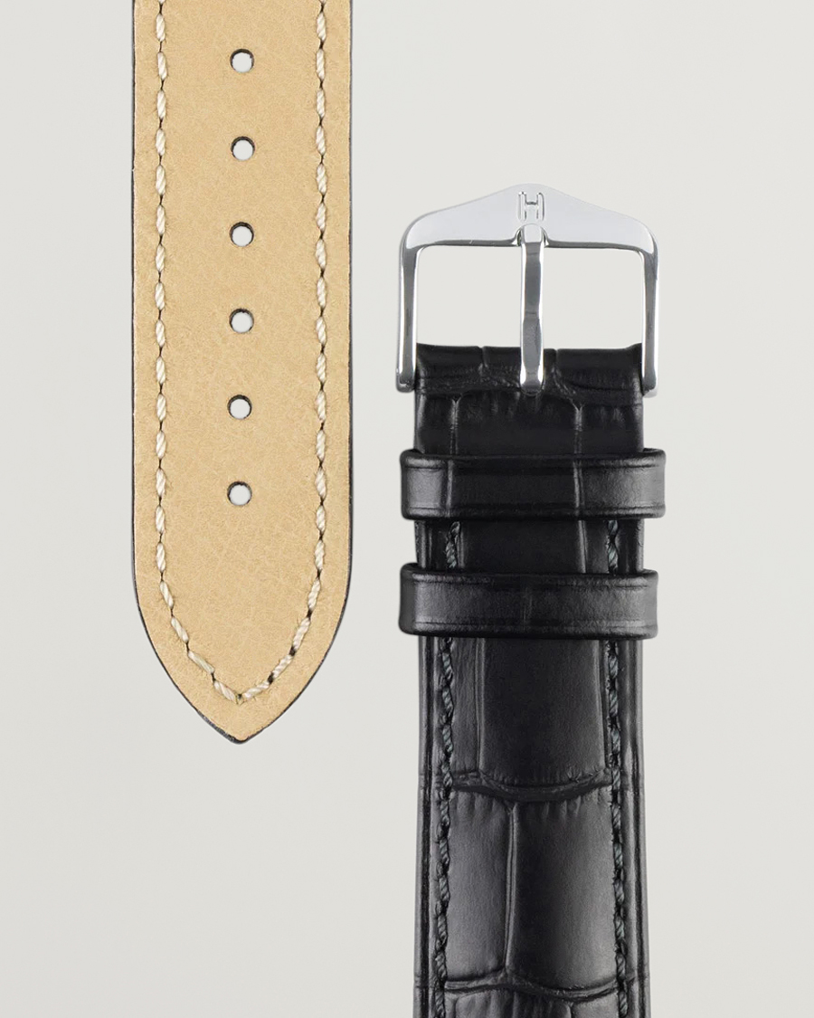 Herre |  |  | HIRSCH Duke Embossed Leather Watch Strap Black