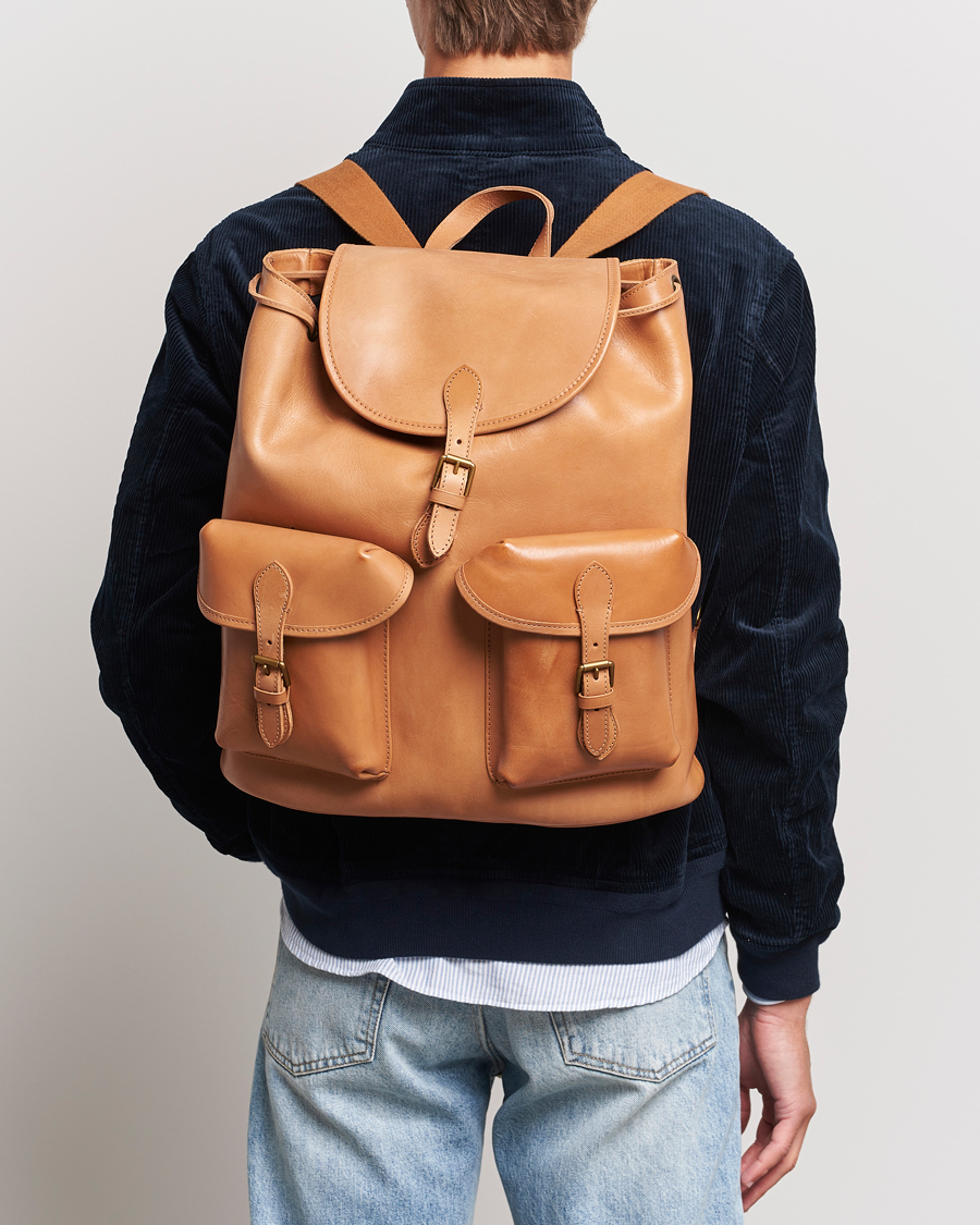 Herre | Assesoarer | Polo Ralph Lauren | Heritage Leather Backpack Tan