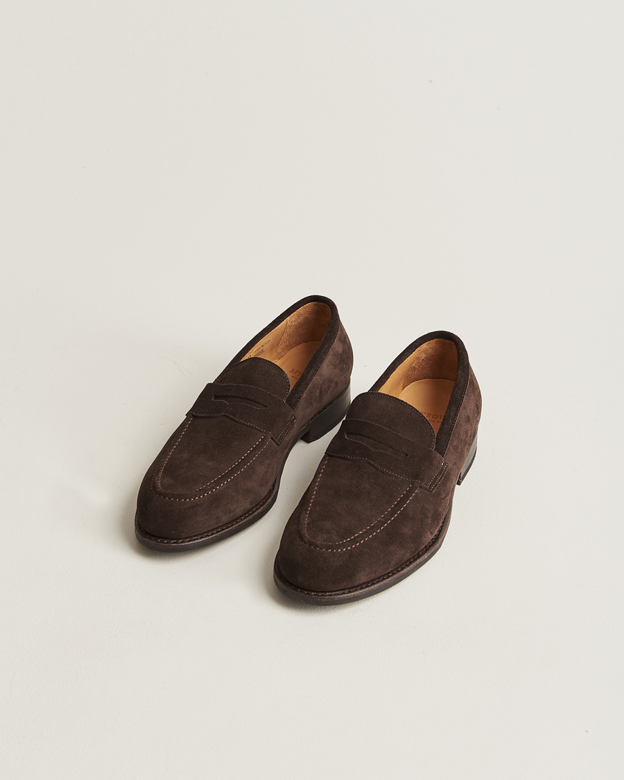 Herre | Håndlagde sko | Myrqvist | Stenhammar Loafer Dark Brown Suede