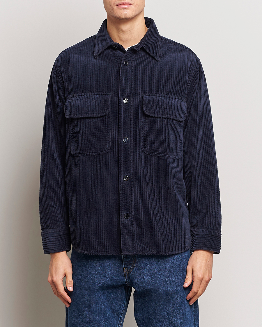 Herre | Skjortejakke | NN07 | Folmer Corduroy Shirt Navy Blue