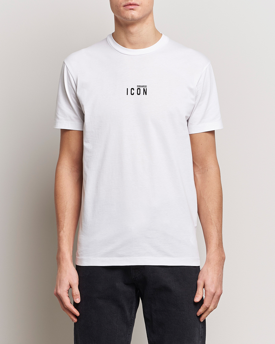 Herre | Luxury Brands | Dsquared2 | Icon Small Logo Crew Neck T-Shirt White