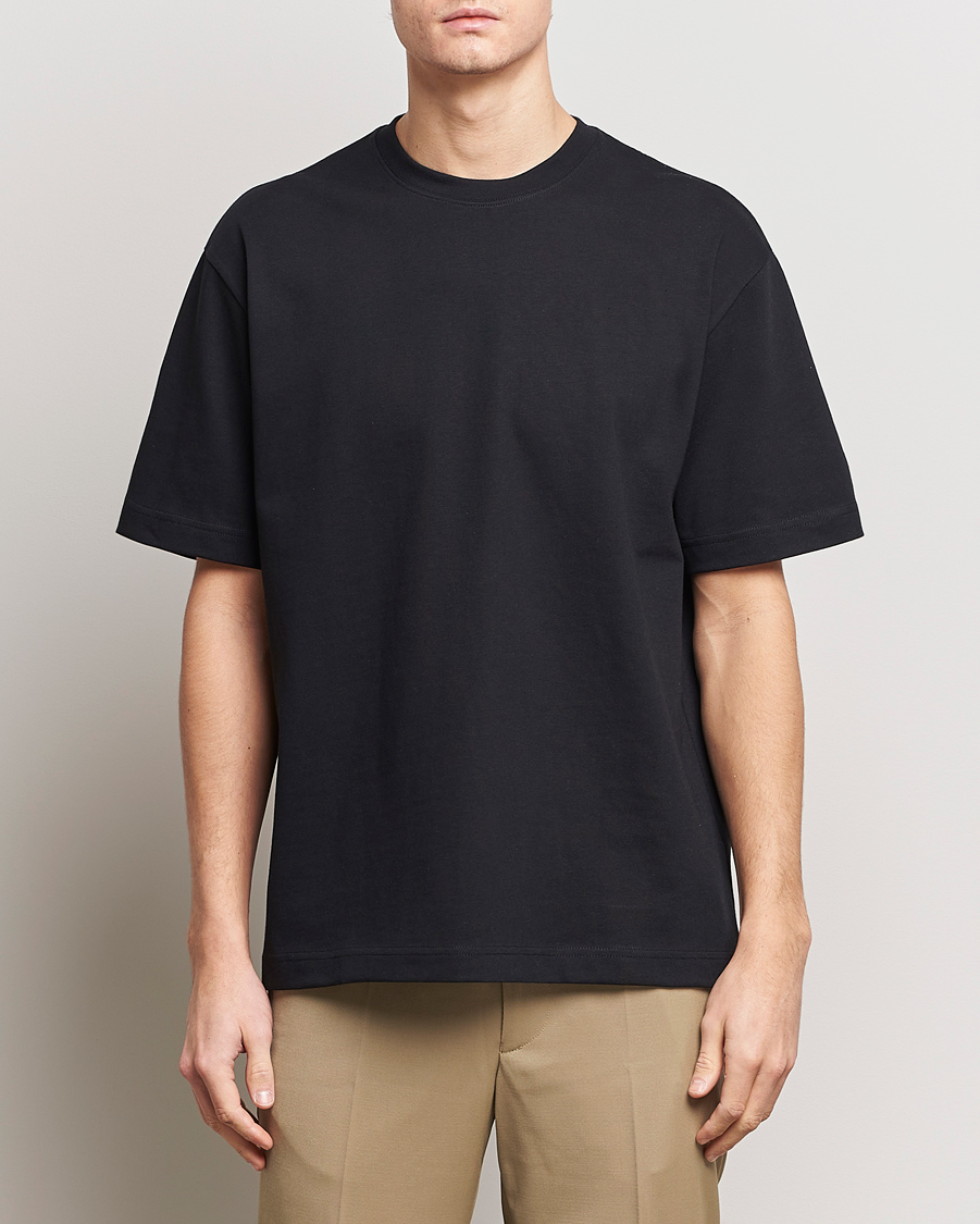 Herre | Svarte t-skjorter | Filippa K | Heavy Cotton Crew Neck T-Shirt Black