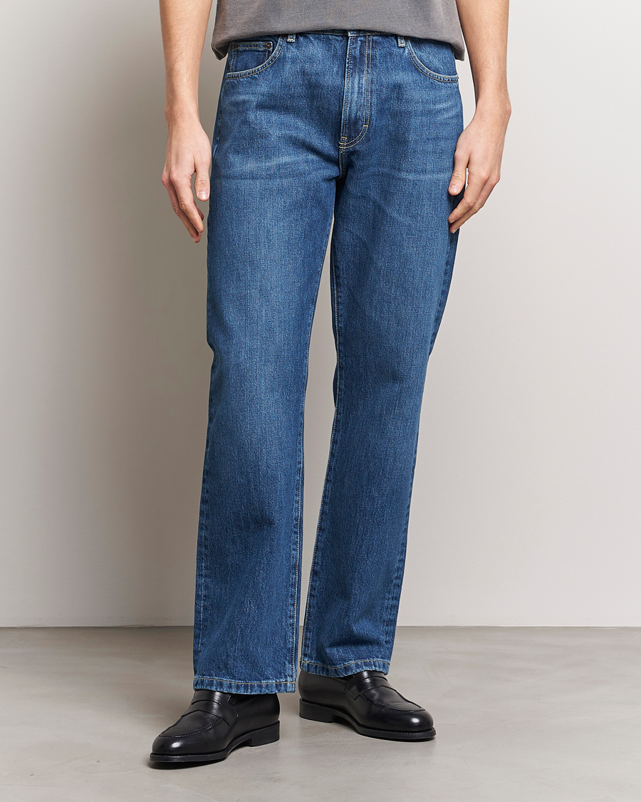 Herre | Blå jeans | Jeanerica | SM010 Straight Jeans Tom Mid Blue Wash