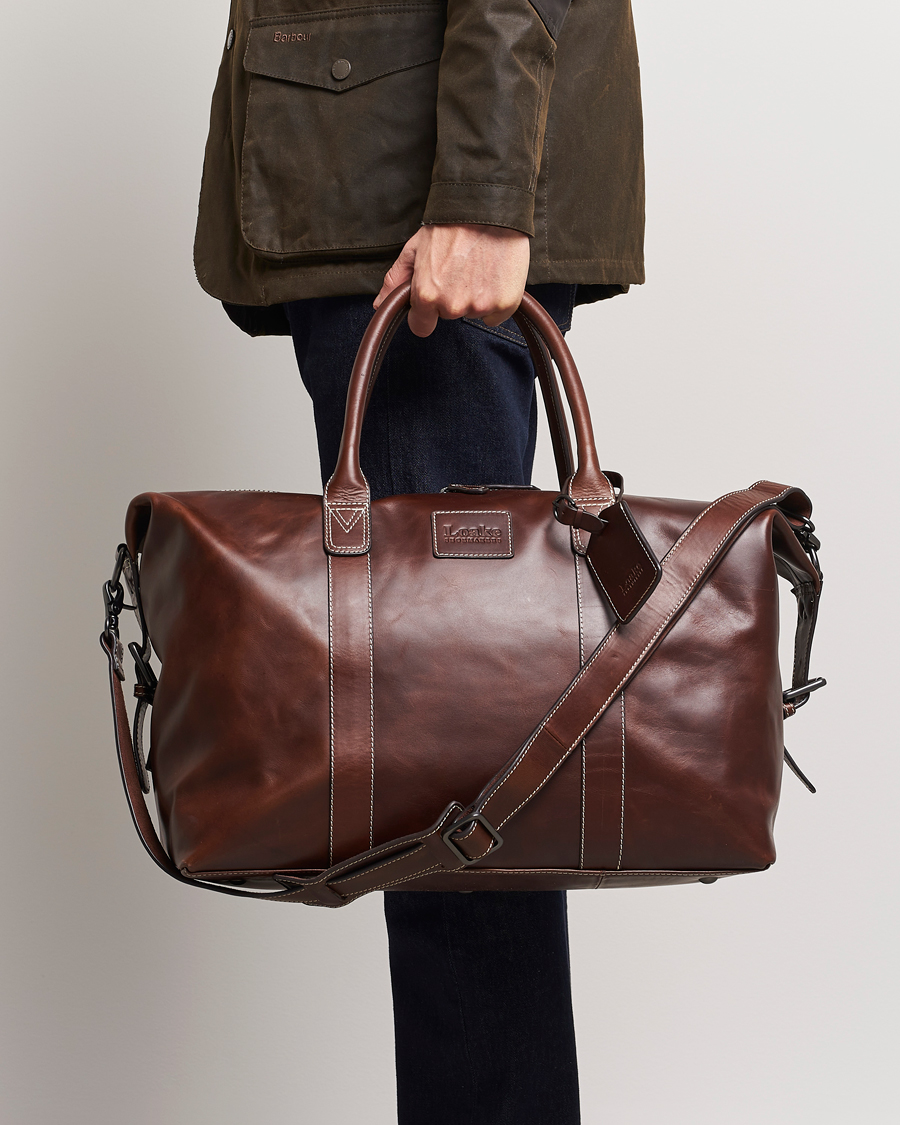 Herre | Business & Beyond | Loake 1880 | Balmoral Veg Tanned Leather Overnight Bag Brown