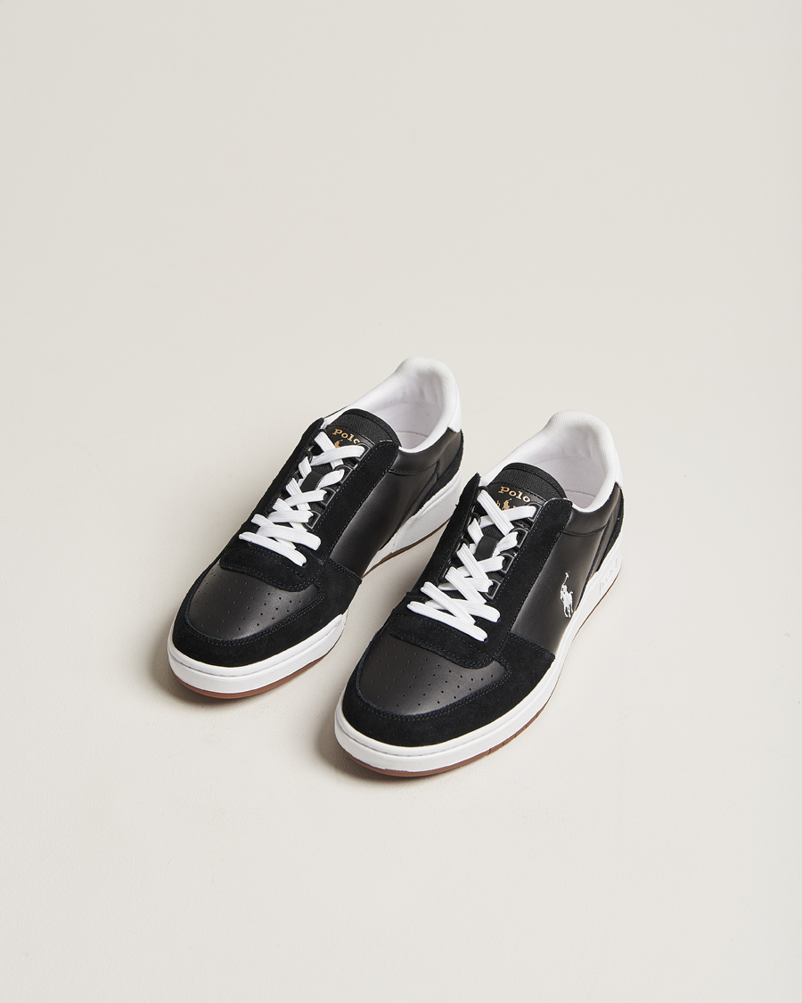 Herre | Svarte sneakers | Polo Ralph Lauren | CRT Leather/Suede Sneaker Black/White