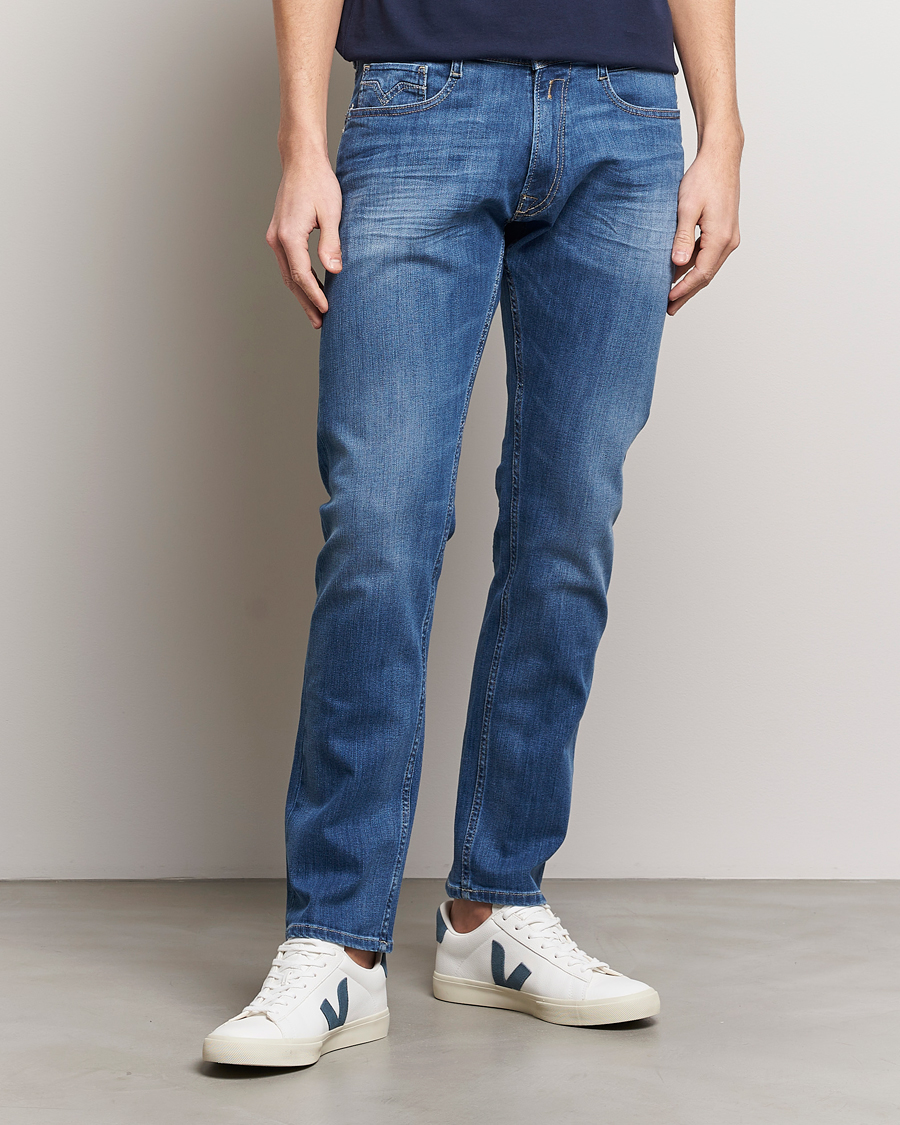 Herre | Blå jeans | Replay | Rocco Regular Fit Stretch Jeans Medium Blue