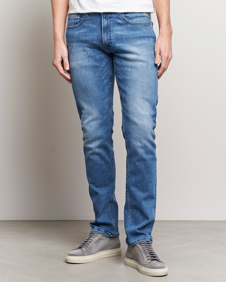 Herre | Klær | Replay | Grover Straight Fit Powerstretch Jeans Medium Blue
