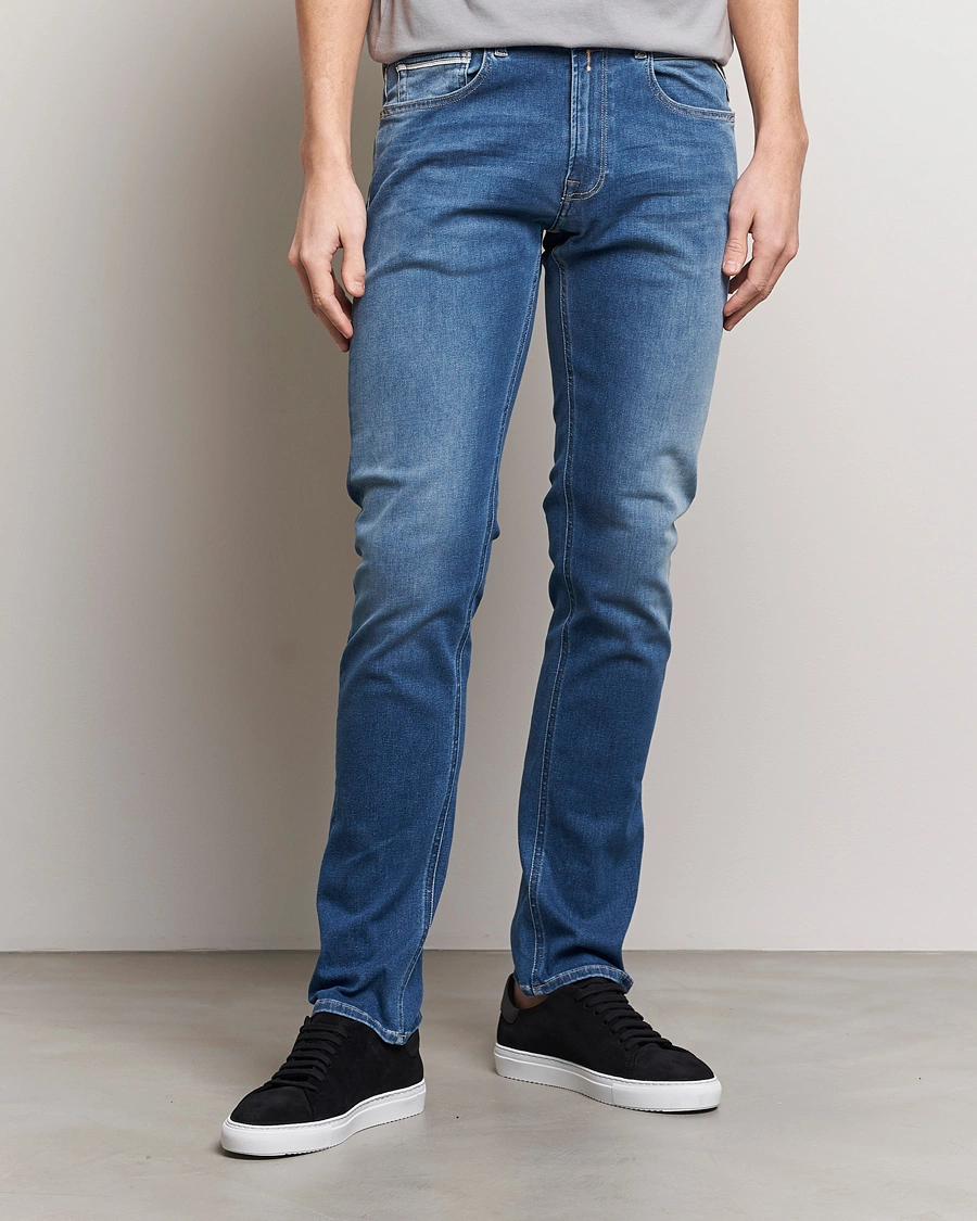Herre | Blå jeans | Replay | Grover Straight Fit Hyperflex Jeans Medium Blue