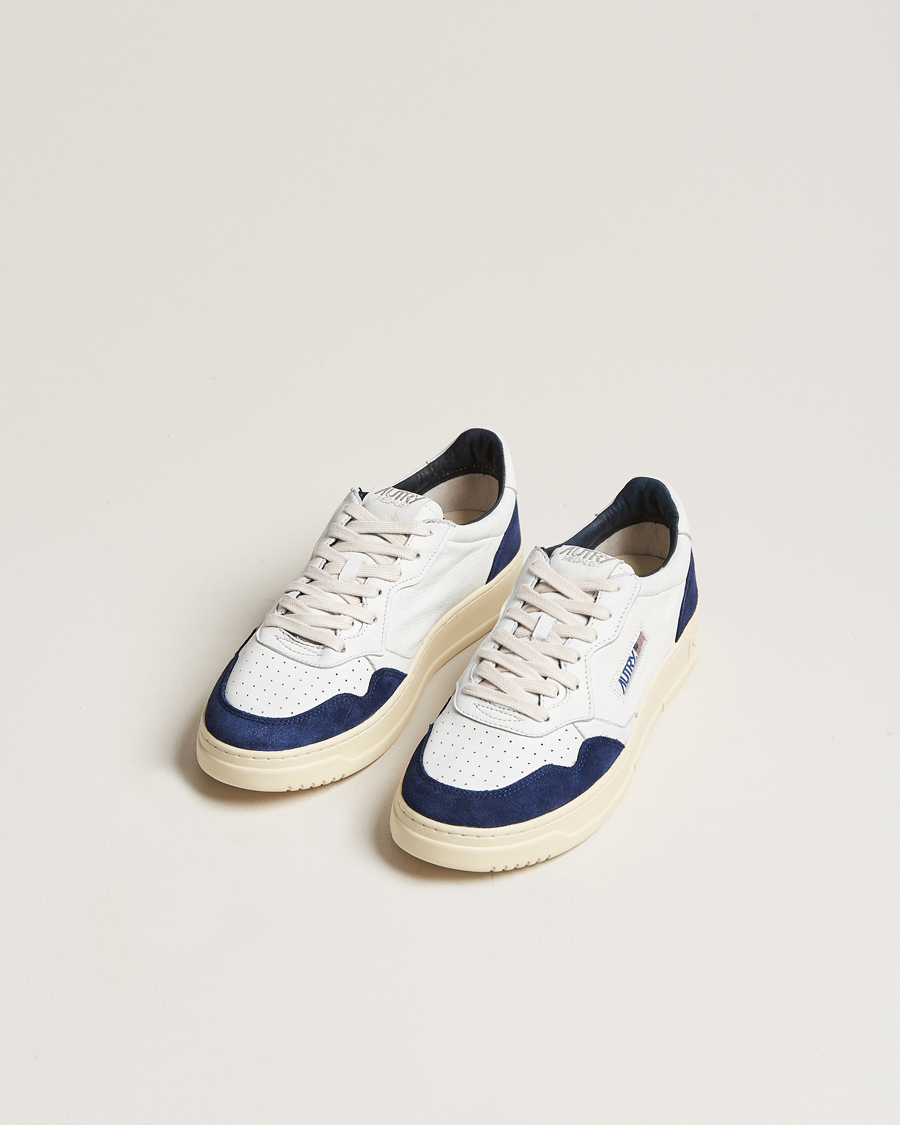 Herre | Autry | Autry | Medalist Low Goat/Suede Sneaker White/Navy