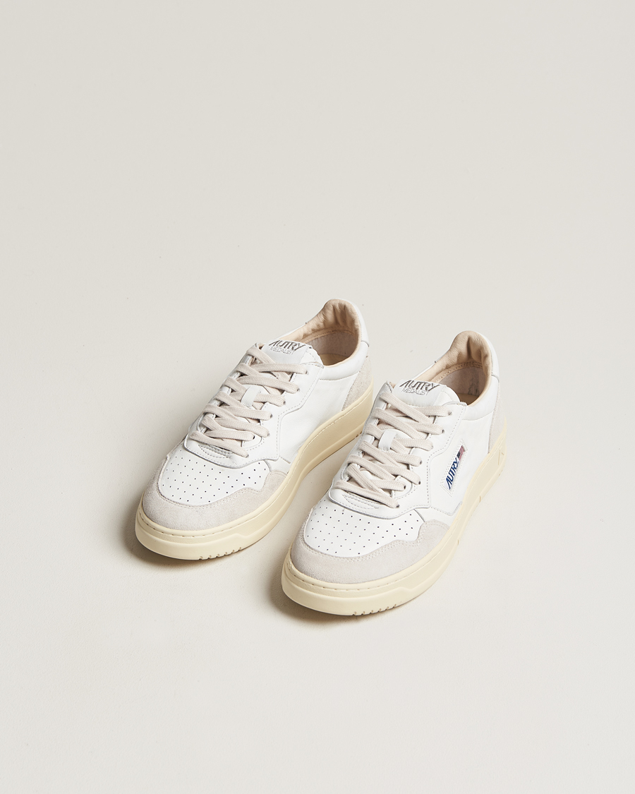 Herre | Autry | Autry | Medalist Low Goat/Suede Sneaker White/Grey