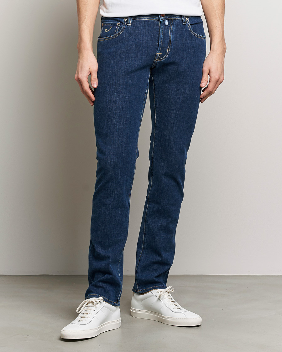 Herre | Blå jeans | Jacob Cohën | Nick Slim Fit Dual Stretch Jeans Dark Blue