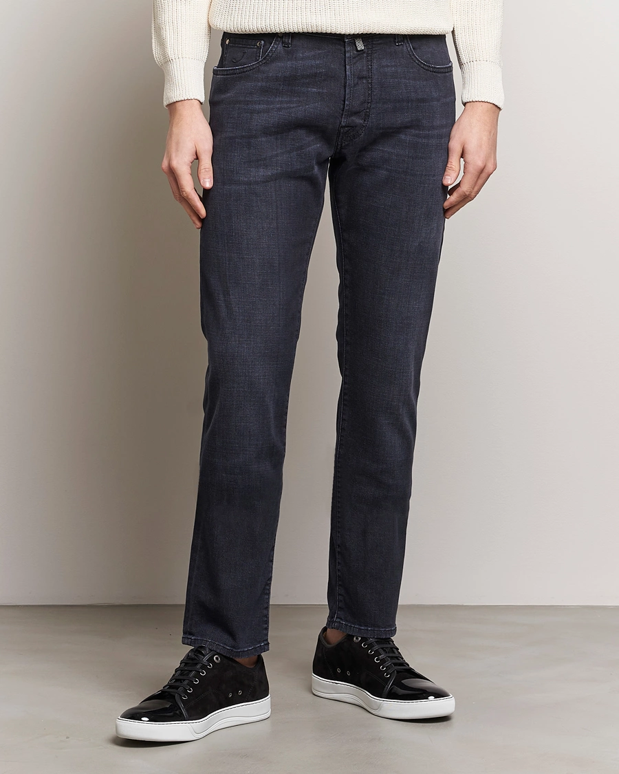 Herre | Svarte jeans | Jacob Cohën | Bard Slim Fit Stretch Jeans Grey Black