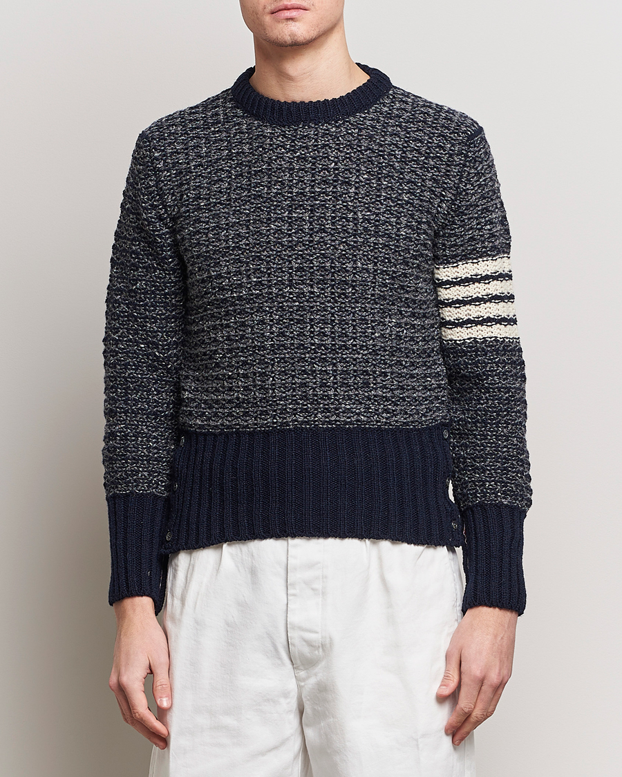 Herre |  | Thom Browne | 4-Bar Donegal Sweater Navy