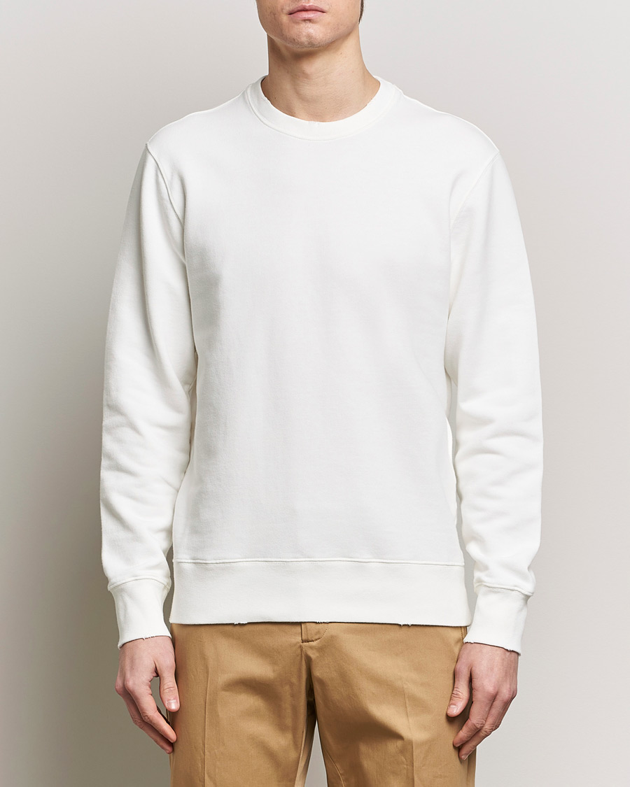 Herre |  | Golden Goose | Deluxe Brand Distressed Jersey Sweatshirt Vintage White