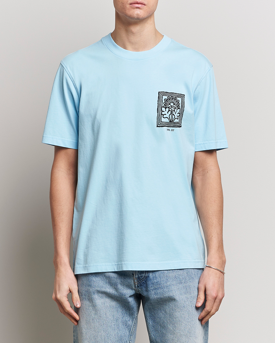 Herre | NN07 | NN07 | Adam Printed Crew Neck T-Shirt Polar Wind
