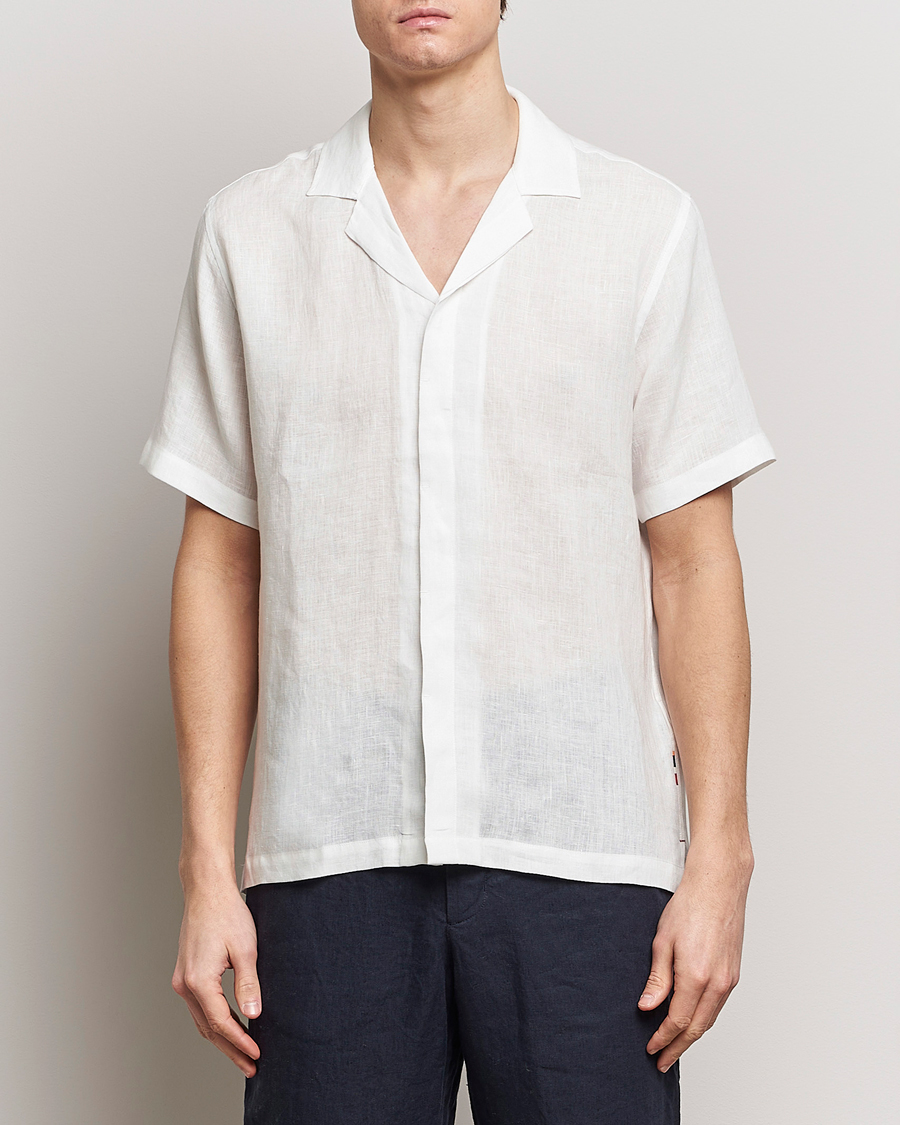 Herre | Klær | Orlebar Brown | Maitan Short Sleeve Linen Shirt White