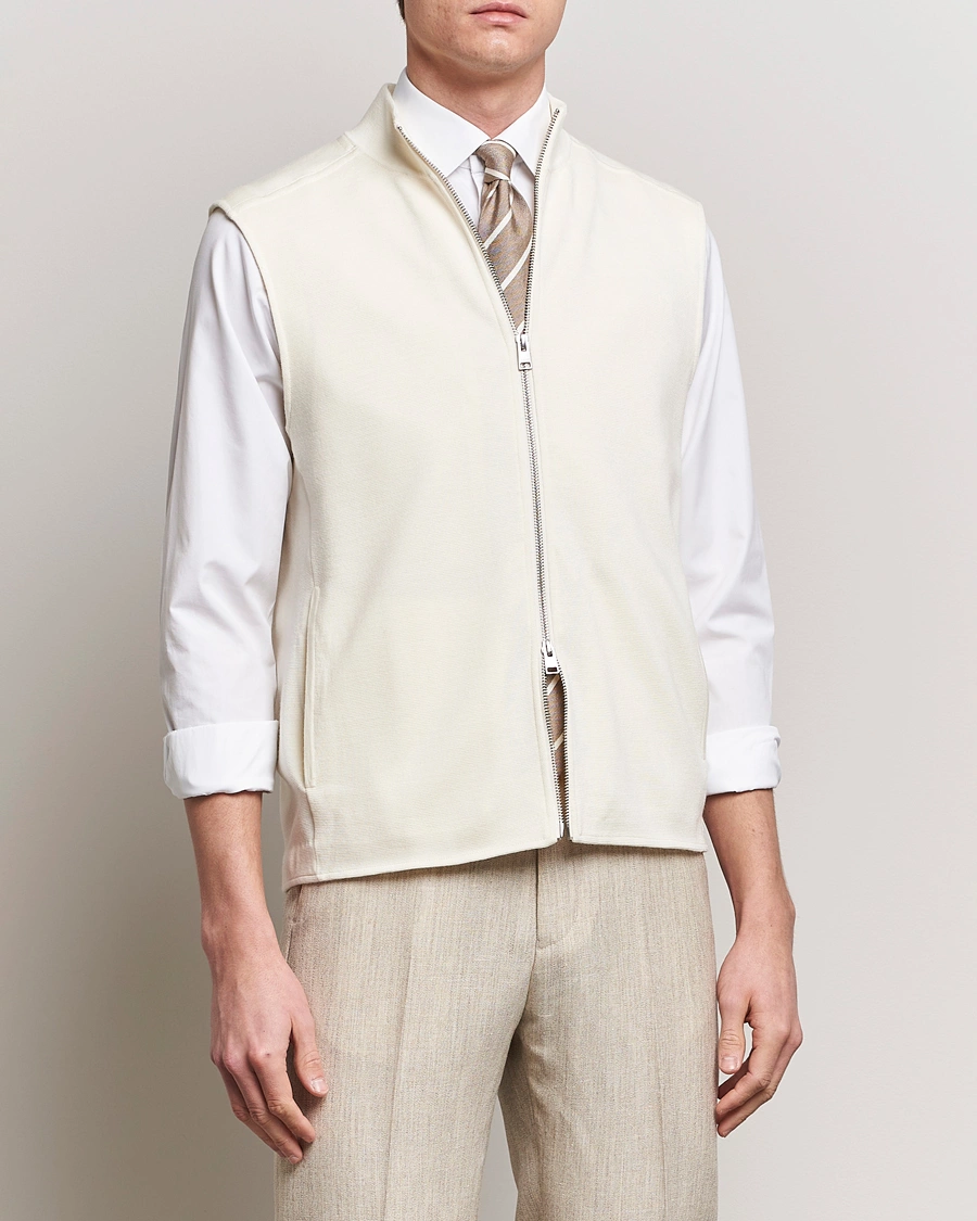 Herre | Morris | Morris Heritage | Kayden Merino Full Zip Vest White