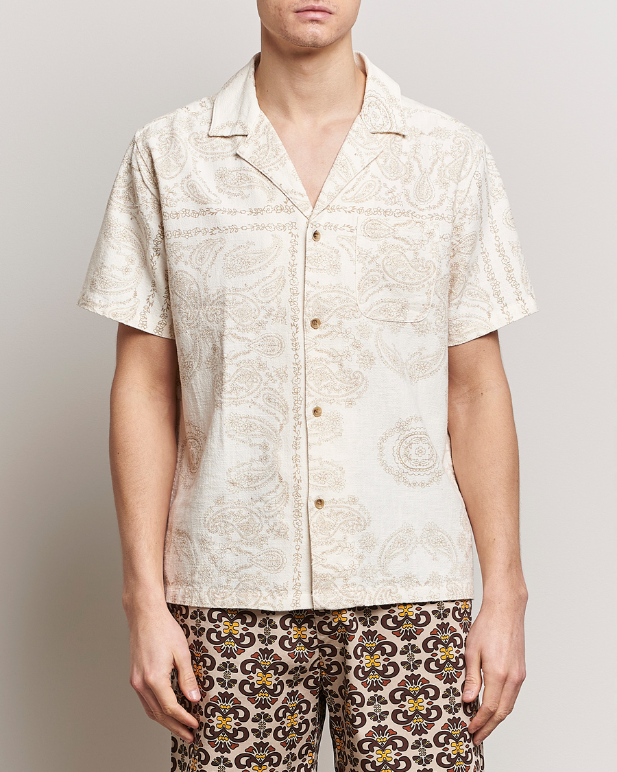 Herre | Klær | LES DEUX | Lesley Paisley Short Sleeve Shirt Light Ivory