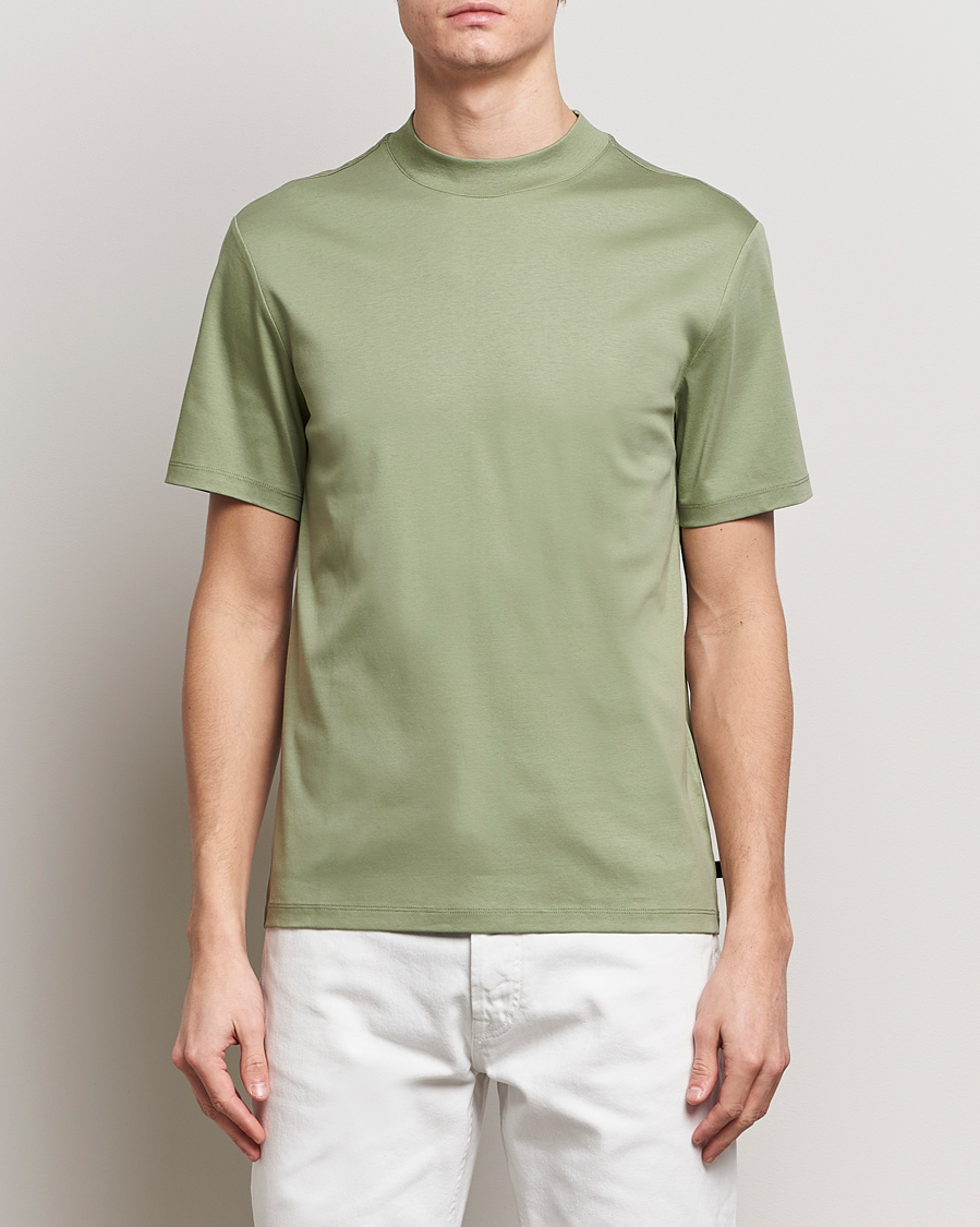 Herre | Klær | J.Lindeberg | Ace Mock Neck T-Shirt Oil Green