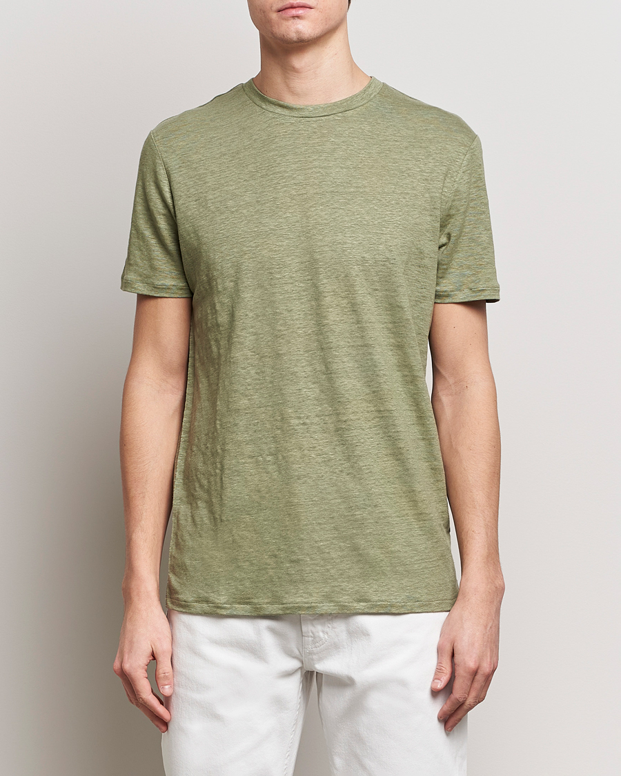 Herre | Klær | J.Lindeberg | Coma Linen T-Shirt Oil Green